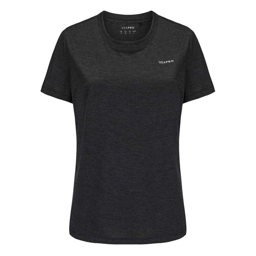 USA Pro Womens/Ladies Tech C Polyester T-Shirt / Black
